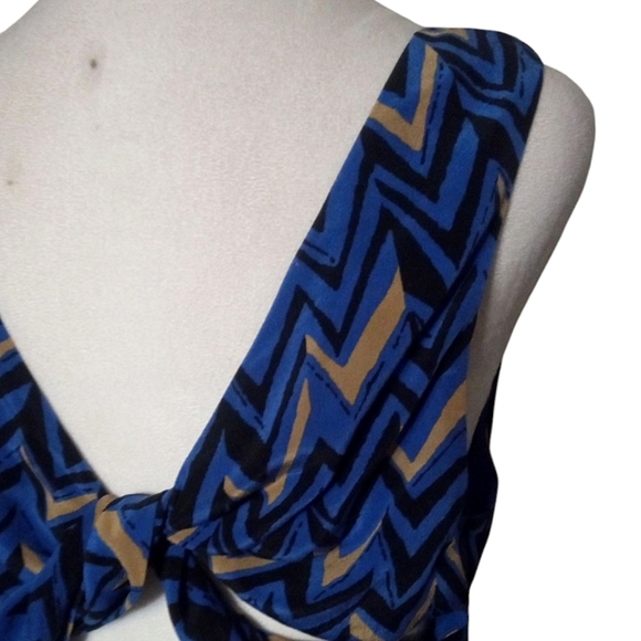 Madewell Broadway & Broome Chevron Silk Twist Back Midi Dress ASO Hannah McKay - Picture 7 of 10